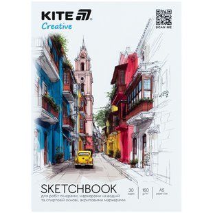 Скетчбук для робіт маркерами, A5, 30 арк., Kite Creative k-1280 фото