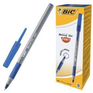 Ручка кулькова "BIC" Round Stic Exact /918543/ /879/ синя (20/320/360) 18146 фото