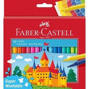 Фломастери "Faber-Castell" 36 кол. /554203/ FELT TIP "ЗАМОК" у карт.упаковці (1/6) 124311 фото