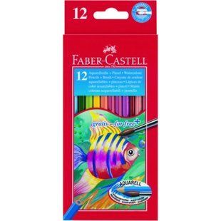 Олівці кольорові акварельні "Faber-Castell" 12 кол. /114413/ картон (1/3) 3768 фото