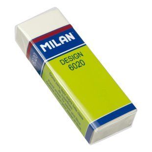 Гумка "MILAN" /6020/ прямокутна біла 6,1*2,1*1,1см (20/500) 130079 фото