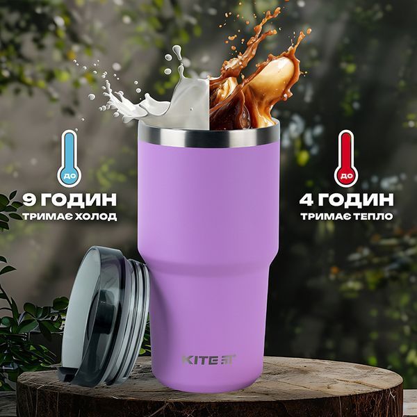 Термокружка 600 мл, фіолетова k24-1206-2 фото