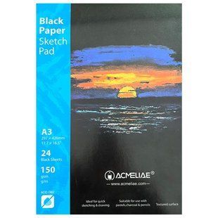 Скетчбук 297*420/24арк "Acmeliae" /43871/ 150g, ЧОРНІ аркуші 175260 фото