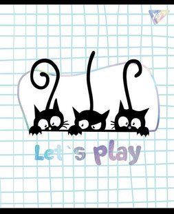 Зошит уч. "YES" 12арк.== /765170/ "Playful kitties" софт-тач+фольга срібло голограф. (10/250) 89872 фото