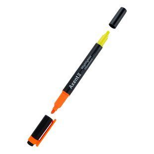 Маркер Highlighter Dual 2534-A, 2-4 мм клиноп. помаран+жовт. 2534-12-a фото