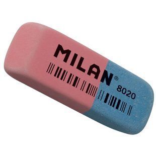 Гумка "MILAN" /CCM8020/ прямокутна червоно-синя з фаскою 6,3*2,4*0,9см (20/500) 204266 фото