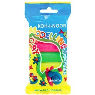 Пластилін "Koh-i-Noor" 5кол. НЕОН "Fluorescent" 100г, П/Е уп. (1/30) 19794 фото