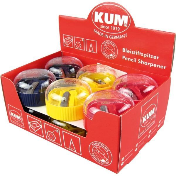 Точилка "KUM" /210К POP/ пластикова кругла, з контейнером (12) 18360 фото