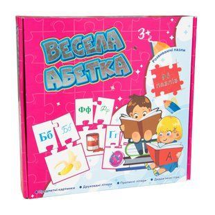 Навчальні пазли Strateg Весела абетка 96 карт українською мовою (525) PL-00006818 фото
