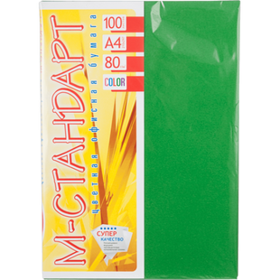 Папір кольоровий "М-Стандарт" A4 темний (80г) dark green /47А/ (100арк) 119987 фото